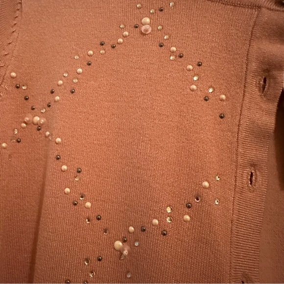 NWT Pink Pearl and Sparkle Cardigan Sweater Size Small. - Picture 3 of 6